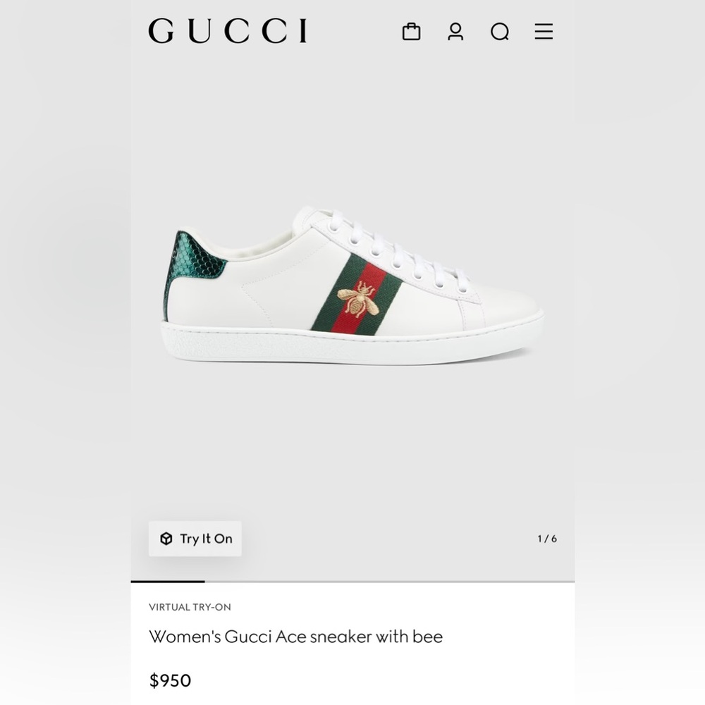 Authentic Gucci Women's Ace Sneakers with Bee (USED)